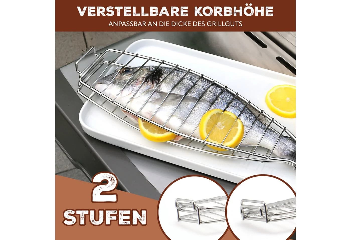 bremermann Fisch-Grillhalter 4er Set Edelstahl Schwarz - Bild 4