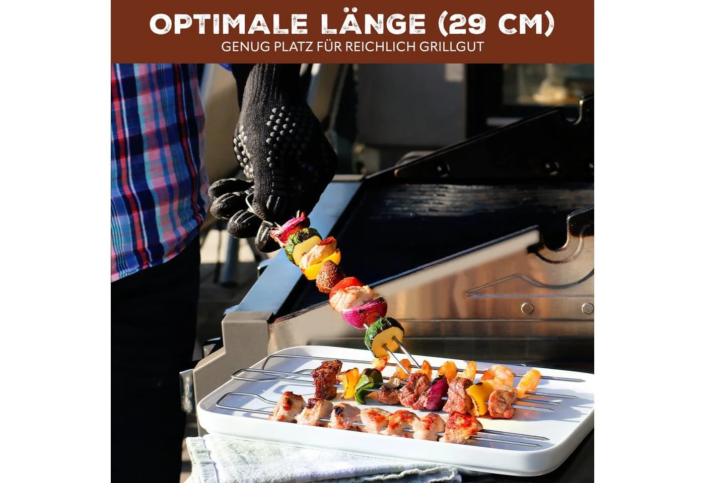 bremermann Doppel-Grillspieß 8er Set Edelstahl Silber - Bild 5