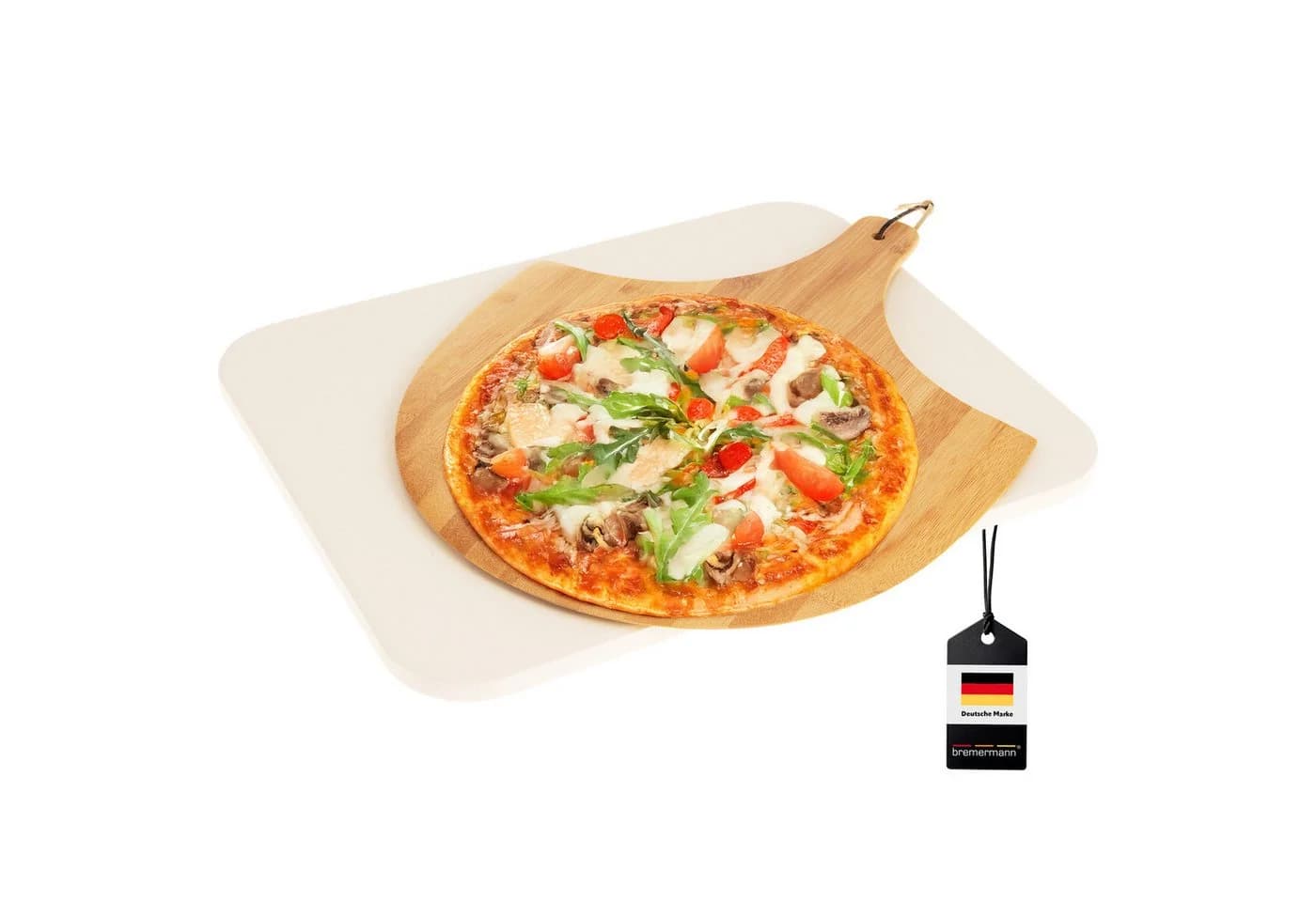 bremermann Pizzastein-Set 2tlg mit Pizzaheber Cordierit - Bild 2