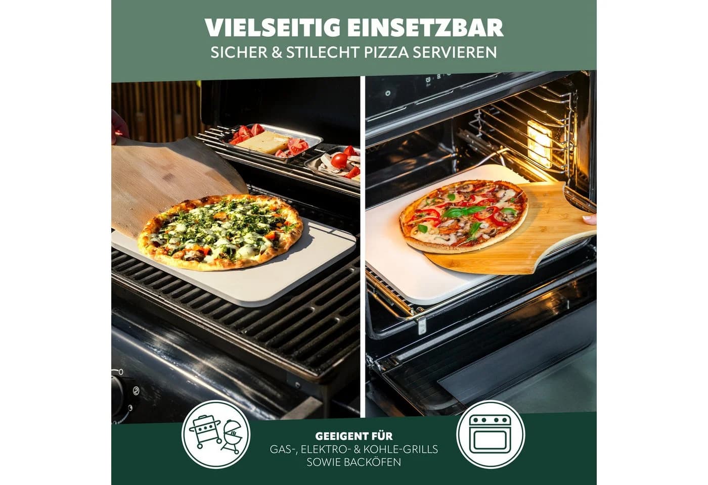 bremermann Pizzastein-Set 2tlg mit Pizzaheber Cordierit - Bild 4