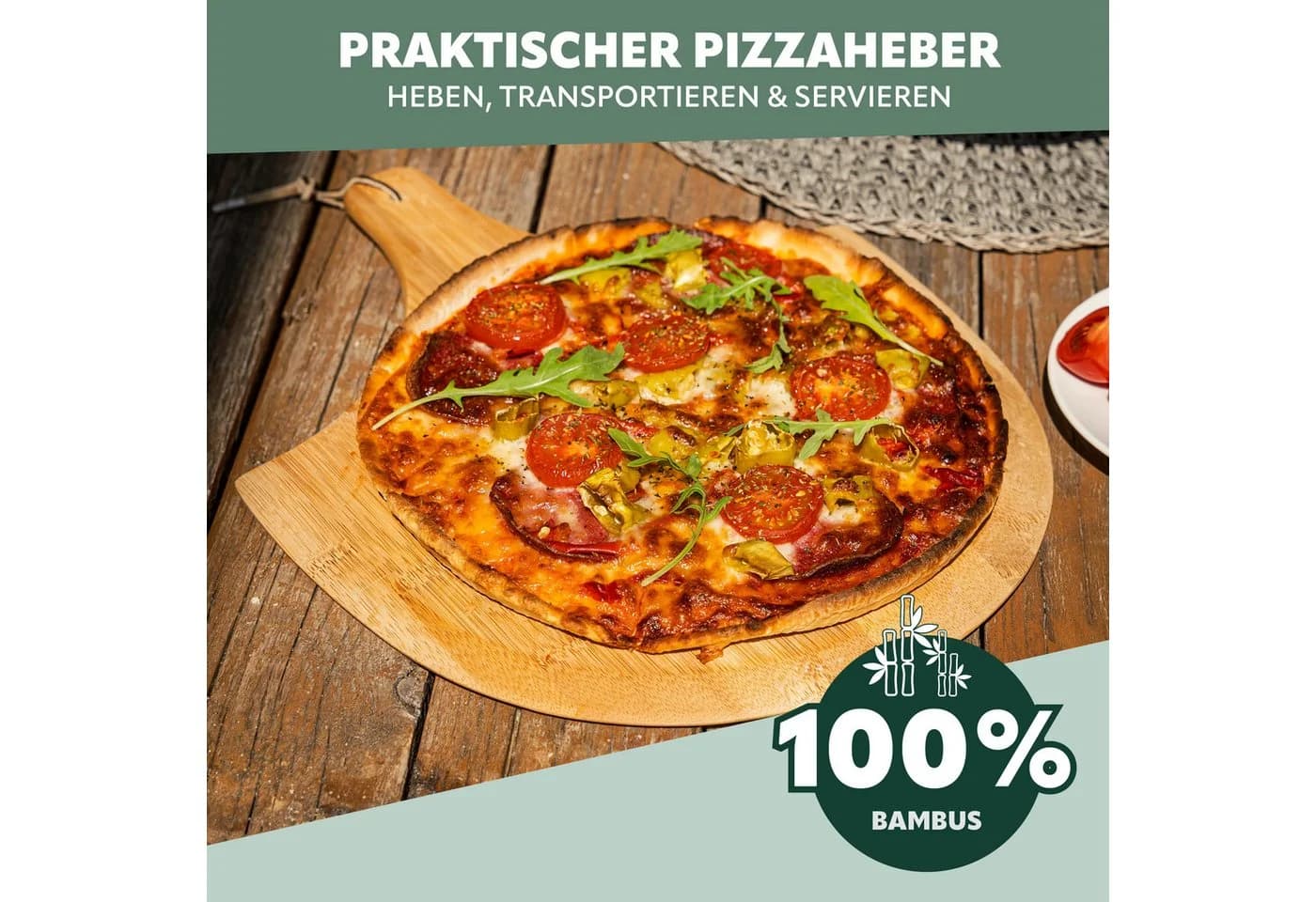 bremermann Pizzastein-Set 2tlg mit Pizzaheber Cordierit - Bild 5