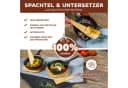 bremermann Grillpfännchen Set 4-tlg. Steingut Schwarz mit Bambus-Zubehör Bild 5