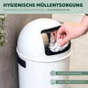 eluno Pushmülleimer 25L Weiß Retro-Design Bild 3