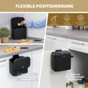 eluno Mülleimer 3 Liter Schwarz Metall mit Wandhalterung Bild 3