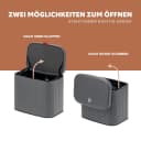 eluno Mülleimer 3 Liter Grau Metall mit Schranktürhalter Bild 5