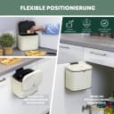 eluno Mülleimer 3L Cream Metall mit Schranktürhalter Bild 3