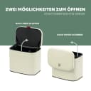 eluno Mülleimer 3L Cream Metall mit Schranktürhalter Bild 5