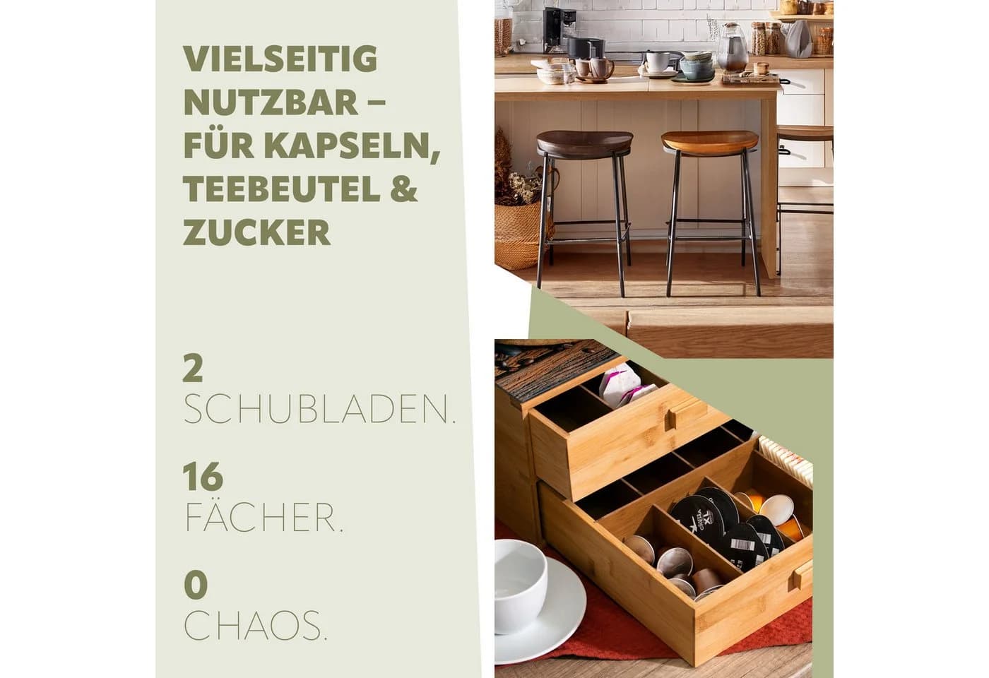 bremermann Kaffeekapsel-Box Bambus mit Glasplatte - Bild 4