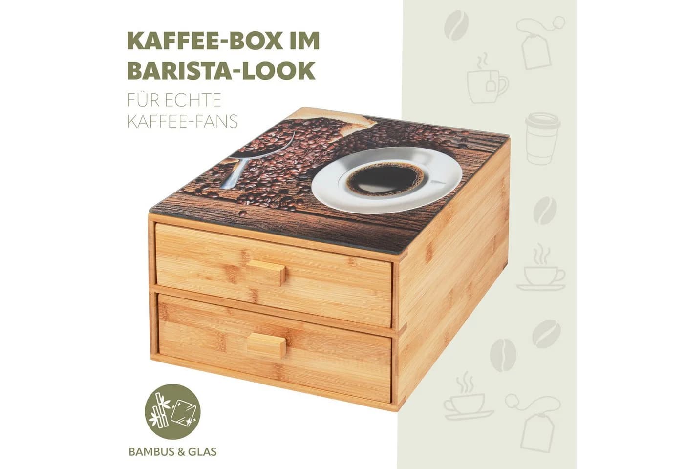 bremermann Kaffeekapsel-Box Bambus mit Glasplatte - Bild 5