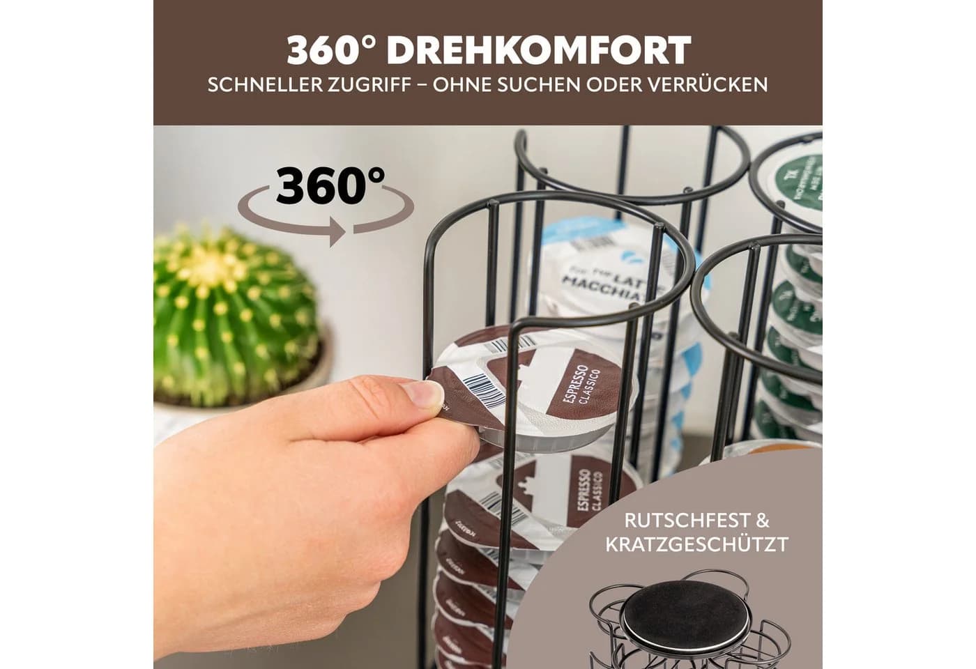 bremermann Kapselspender für 56 TASSIMO Kapseln, Schwarz, Drehbar - Bild 5