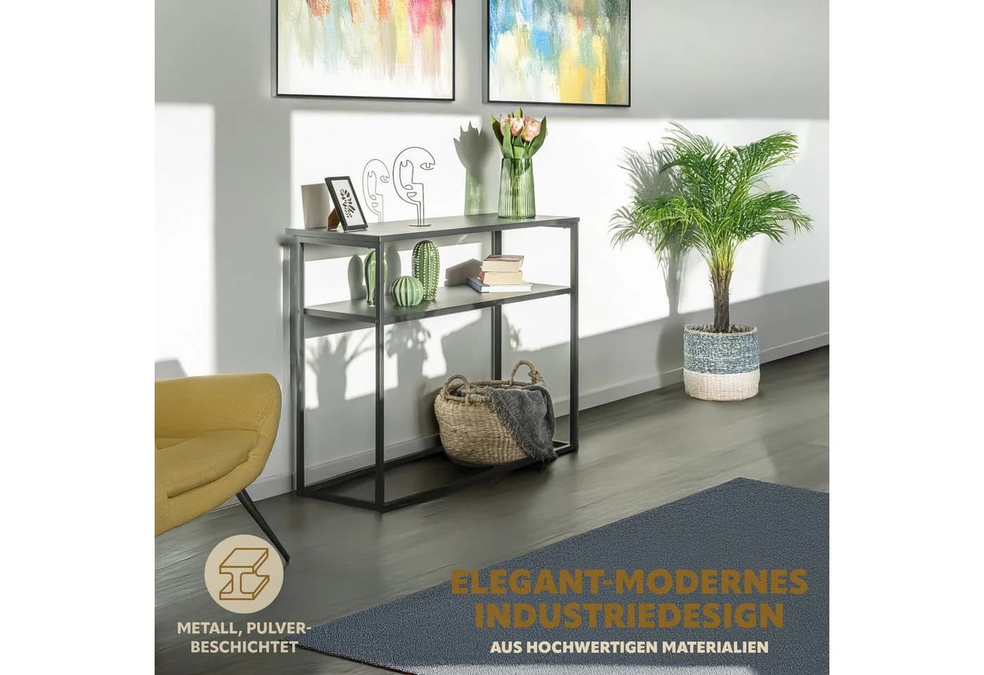 bremermann Konsolentisch Metall Grau Industriedesign - Bild 3