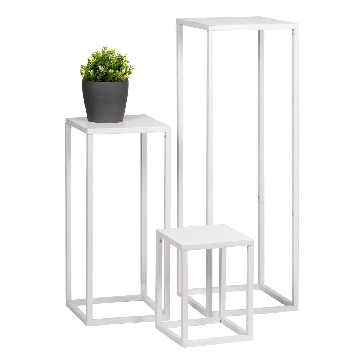 bremermann Blumenhocker 3er-Set Weiß Metall-Blumensäule - Bild 2