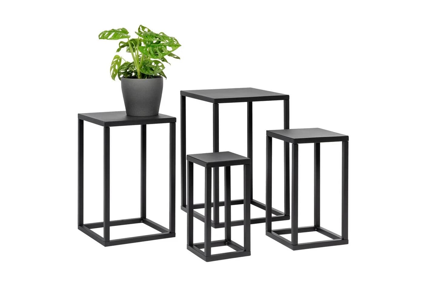 bremermann Blumenhocker 4er-Set Metall-Blumenständer Schwarz - Bild 2