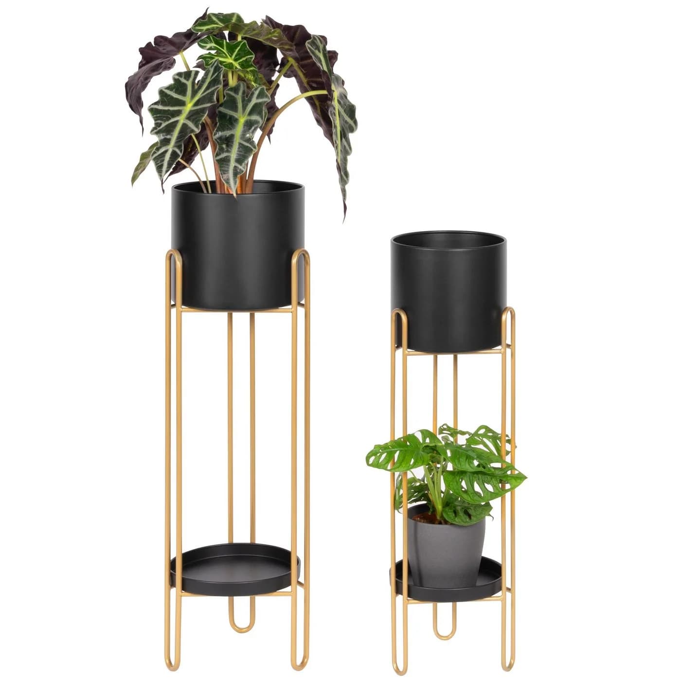 bremermann Blumenhocker 2er-Set Metall Schwarz/Gold - Bild 2