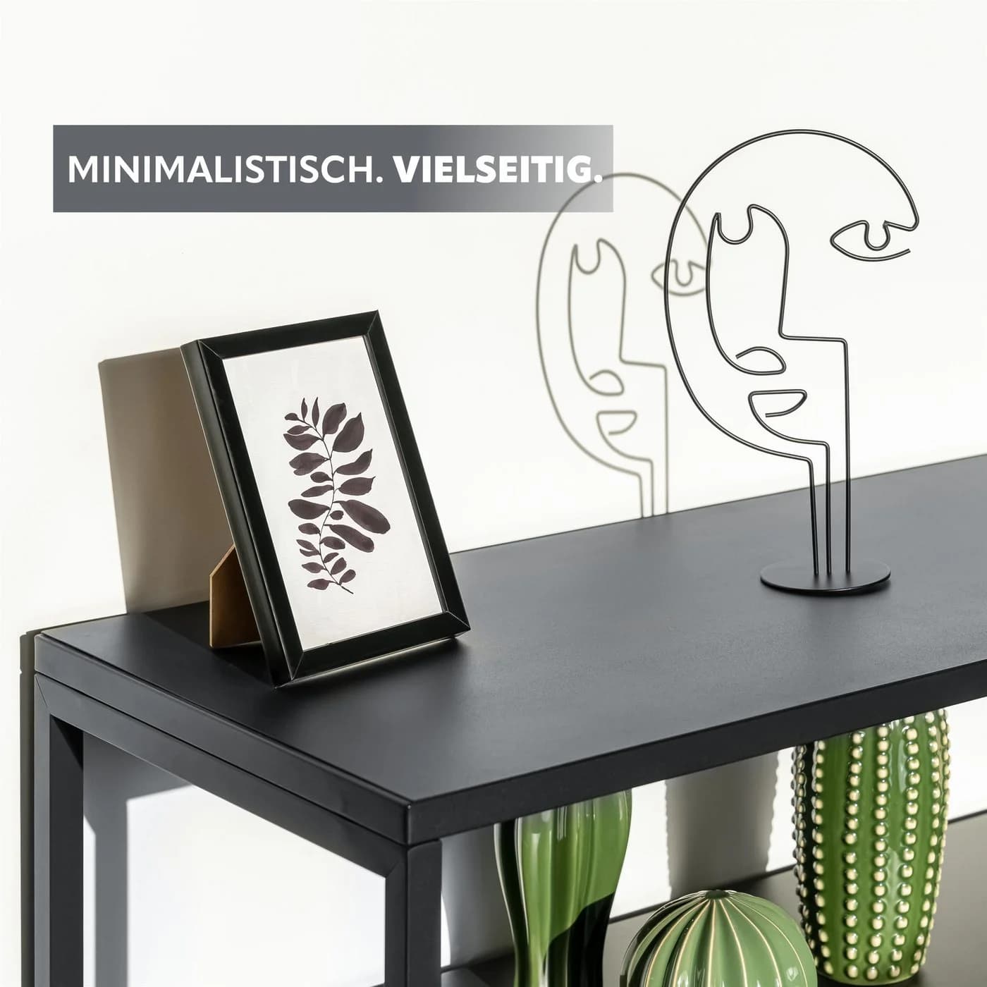 bremermann Konsolentisch Schwarz Metall mit Ablage - Bild 3