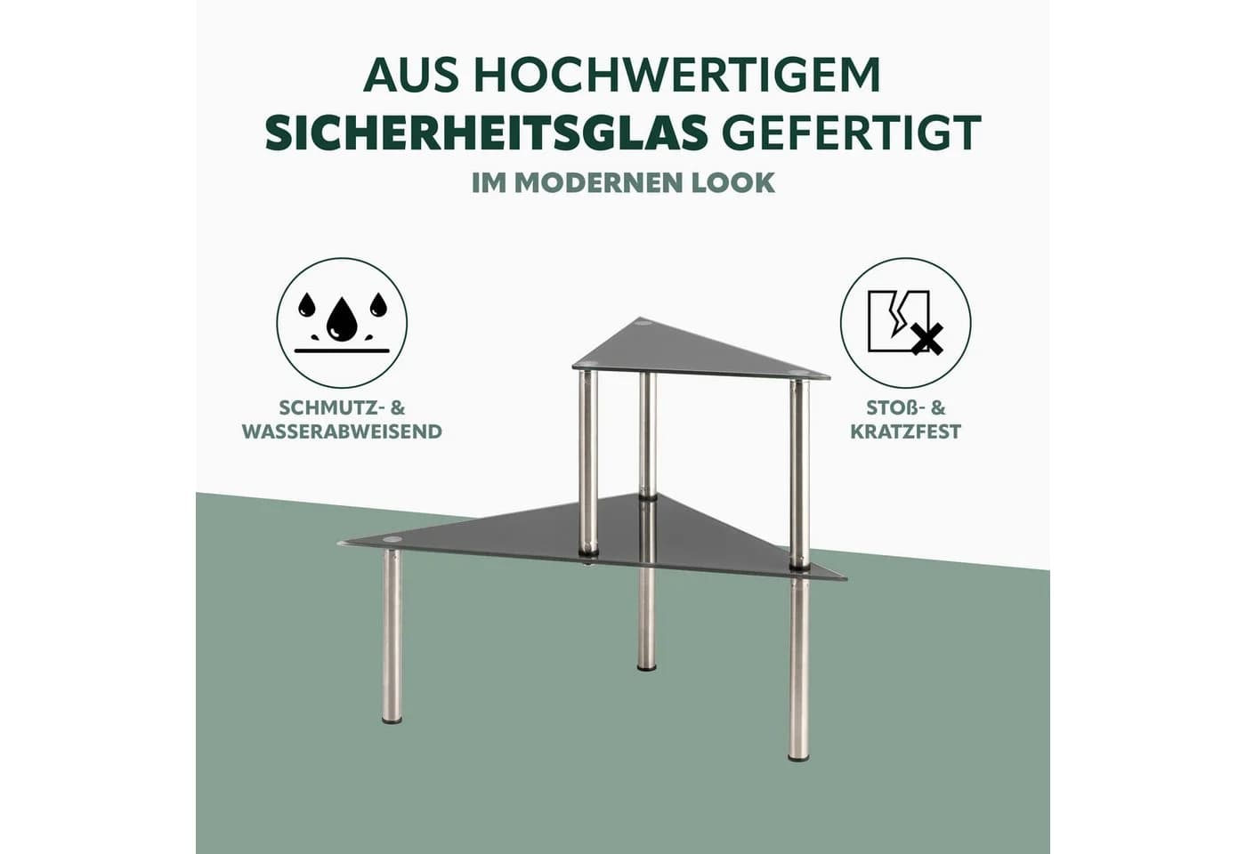 bremermann Eckregal Glas Edelstahl Grau Modern - Bild 3