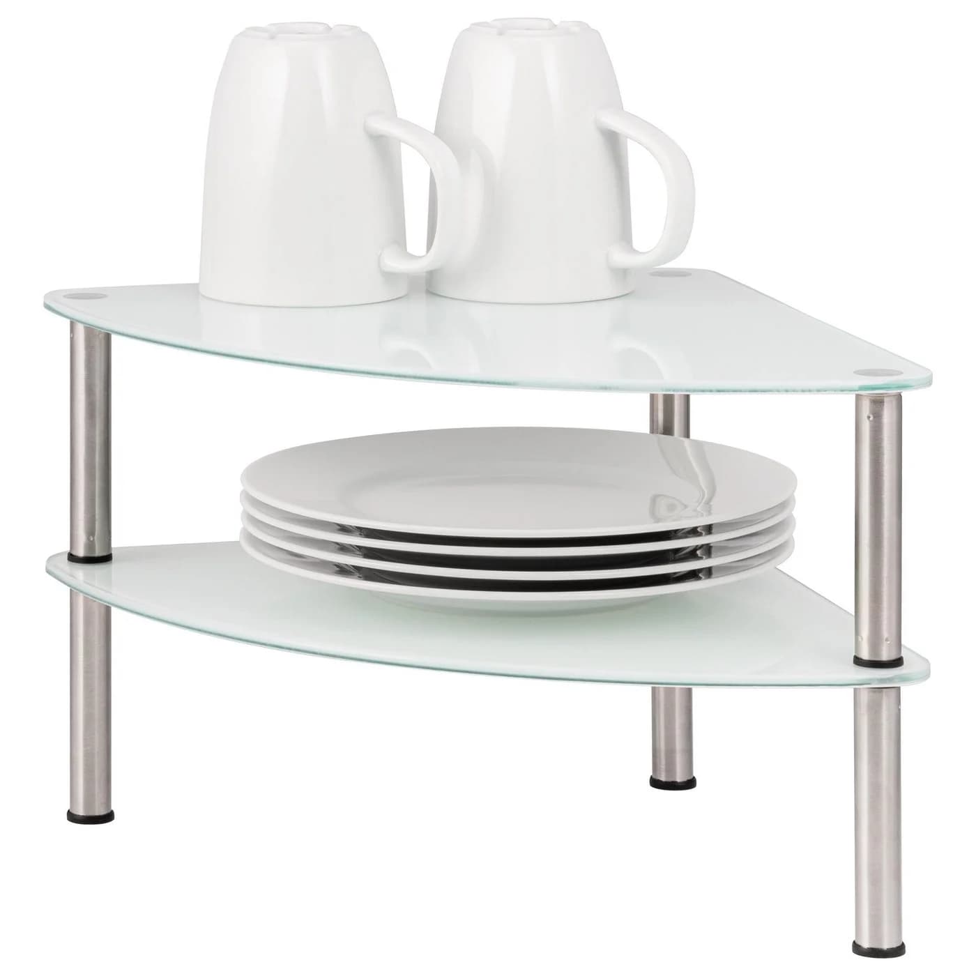 bremermann Glas-Eckregal 2 Ebenen Transparent Weiß - Bild 2