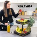 eluno Obstschale eckig 2-stöckig Schwarz Metall Bild 1