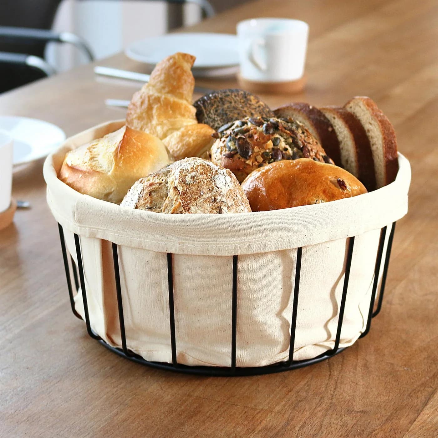 bremermann Brotkorb mit abnehmbarem Bezug schwarz/beige - Bild 4