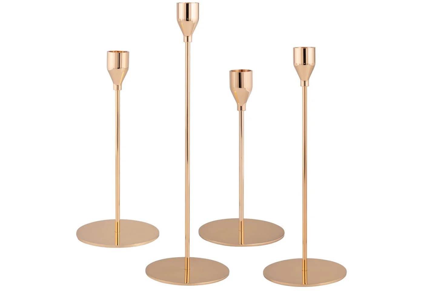 bremermann Kerzenhalter 4er-Set Roségold Metall für Stabkerzen - Bild 2