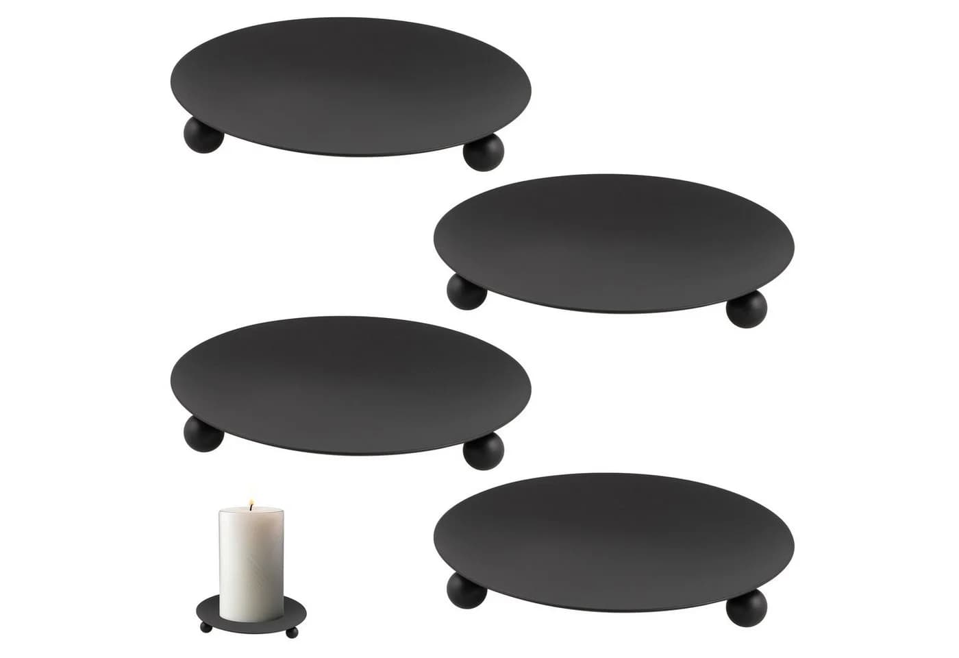 bremermann Kerzenhalter 4er-Set Schwarz Metall - Bild 2