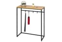 eluno Konsolentisch Schwarz mit Holzablage & 4 Haken Bild 2
