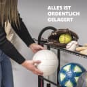 eluno Sportball-Aufbewahrungsständer mit Baseballschlägerhalter Schwarz Bild 3