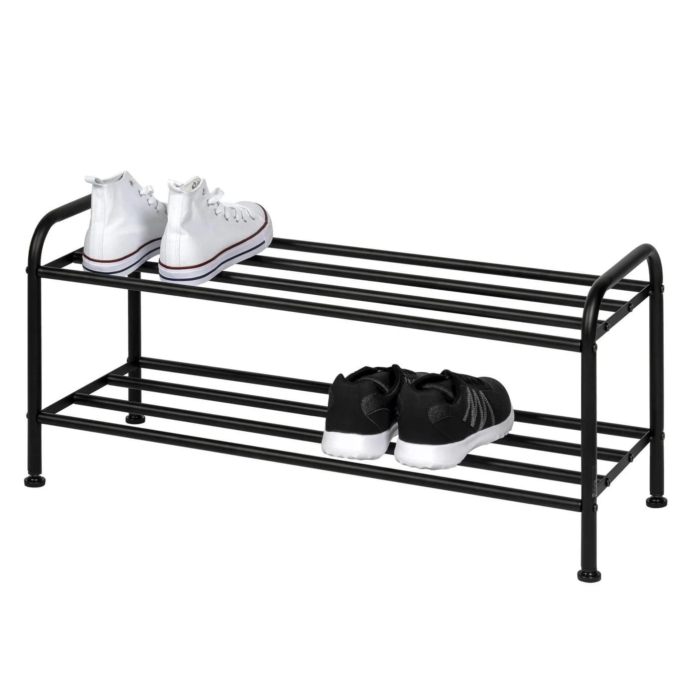eluno Schuhregal für ca. 8 Paar Schuhe, 2 Ablagen, schwarz - Bild 2