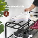 eluno Schuhregal für ca. 8 Paar Schuhe, 2 Ablagen, schwarz Bild 3