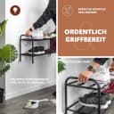 eluno Schuhregal für ca. 8 Paar Schuhe, 2 Ablagen, schwarz Bild 5