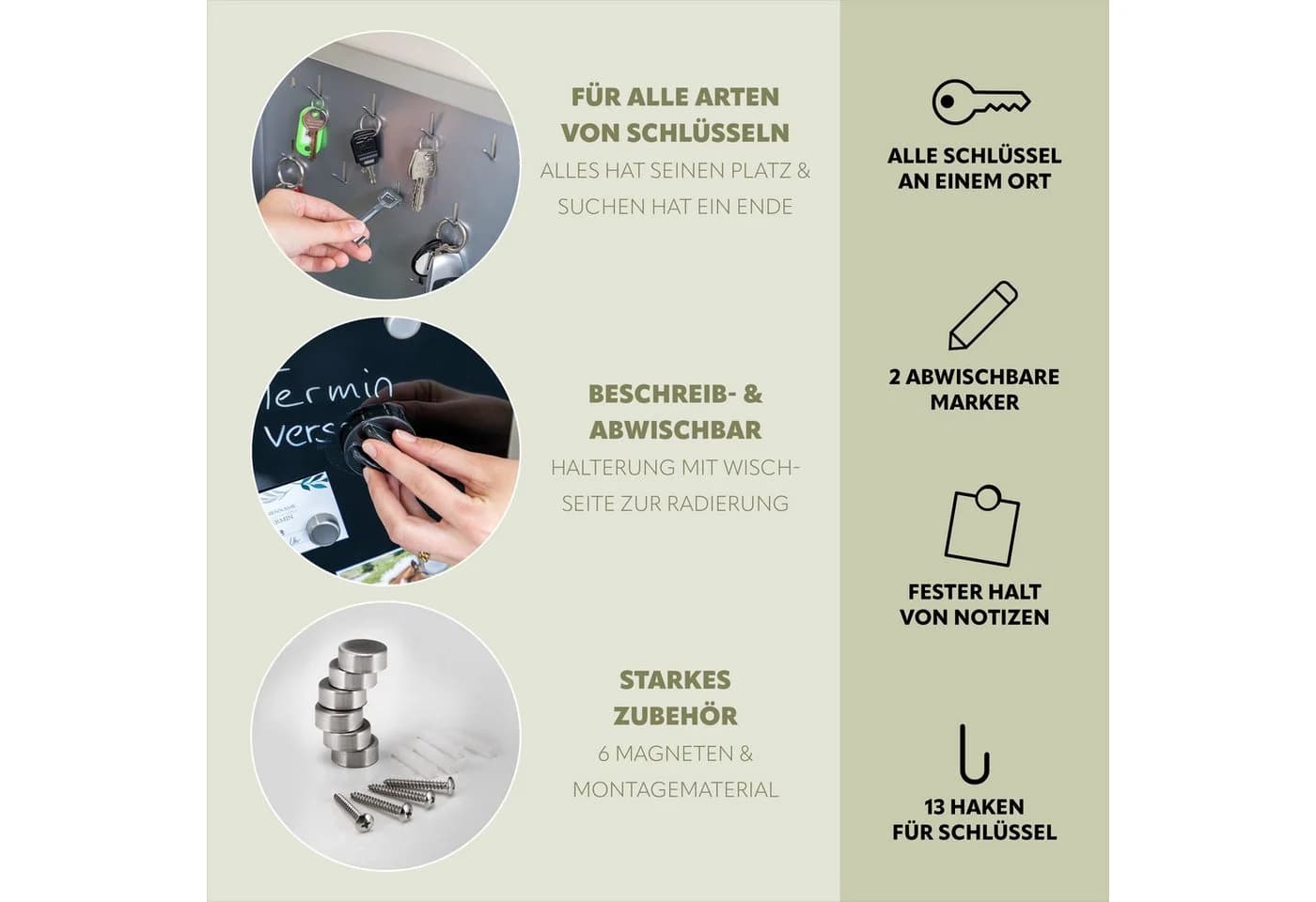 bremermann Schlüsselkasten XL 13 Haken Schlüsselkasten Schwarz - Bild 5