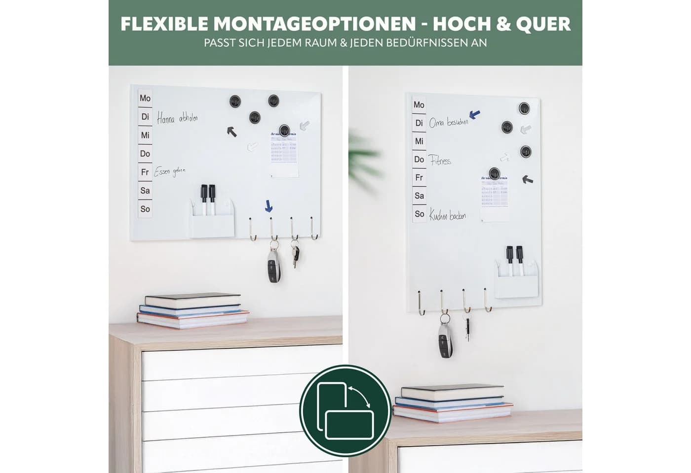 bremermann Magnettafel aus Metall Weiß Beschreibbar mit Zubehör - Bild 4