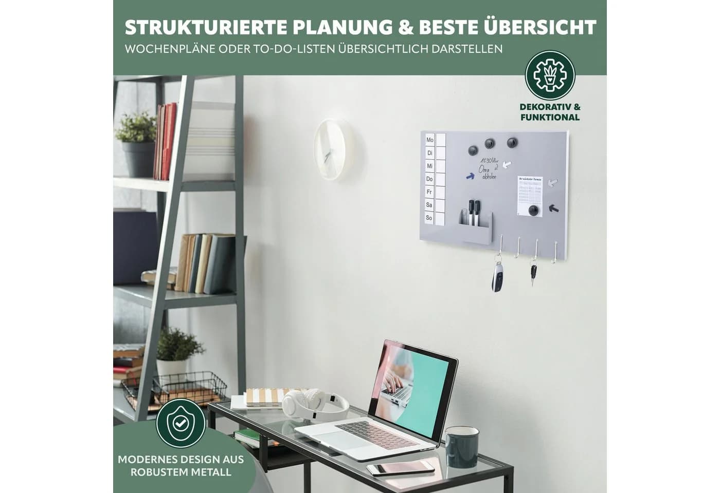 bremermann Magnettafel Metall Beschreibbar Hellgrau - Bild 3