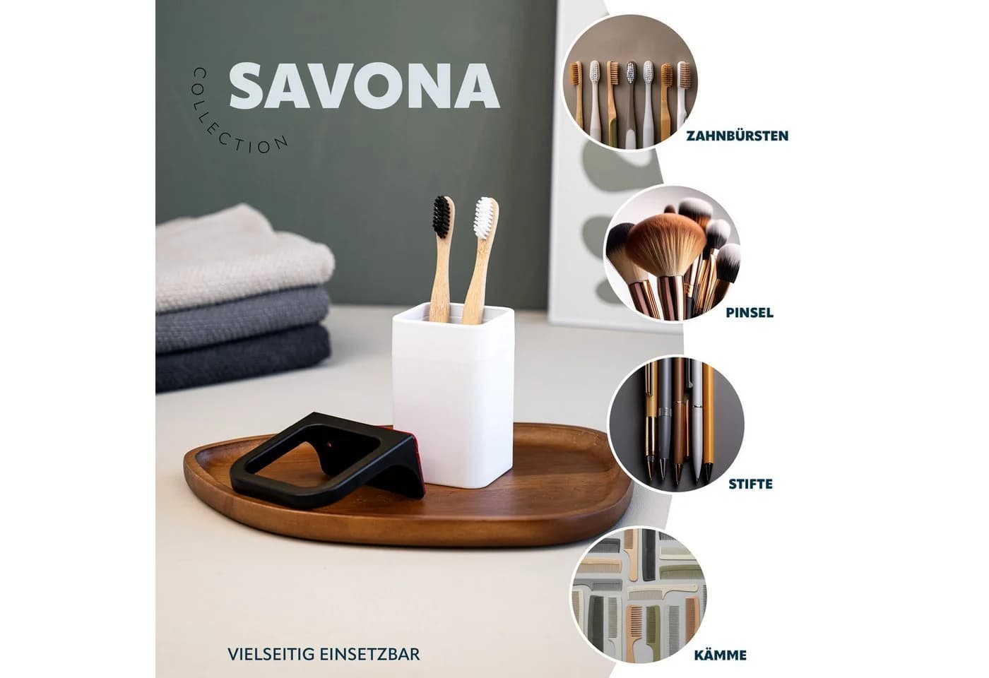 bremermann Zahnputzbecher SAVONA Soft-Touch Wandhalterung Schwarz - Bild 5