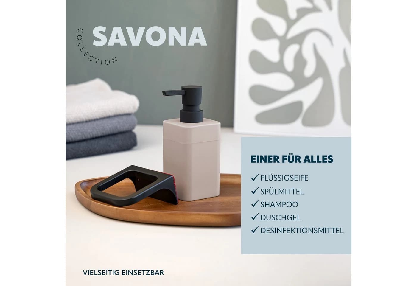bremermann Seifenspender SAVONA Softtouch inkl. Wandhalter Grau - Bild 5