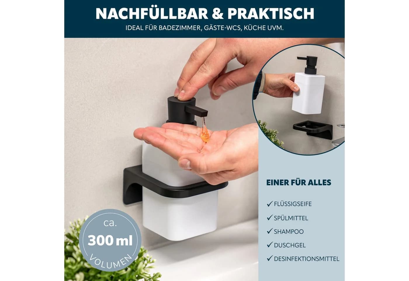 bremermann Badaccessoire-Set SAVONA Softtouch Weiß 2-tlg. mit Halterung - Bild 3