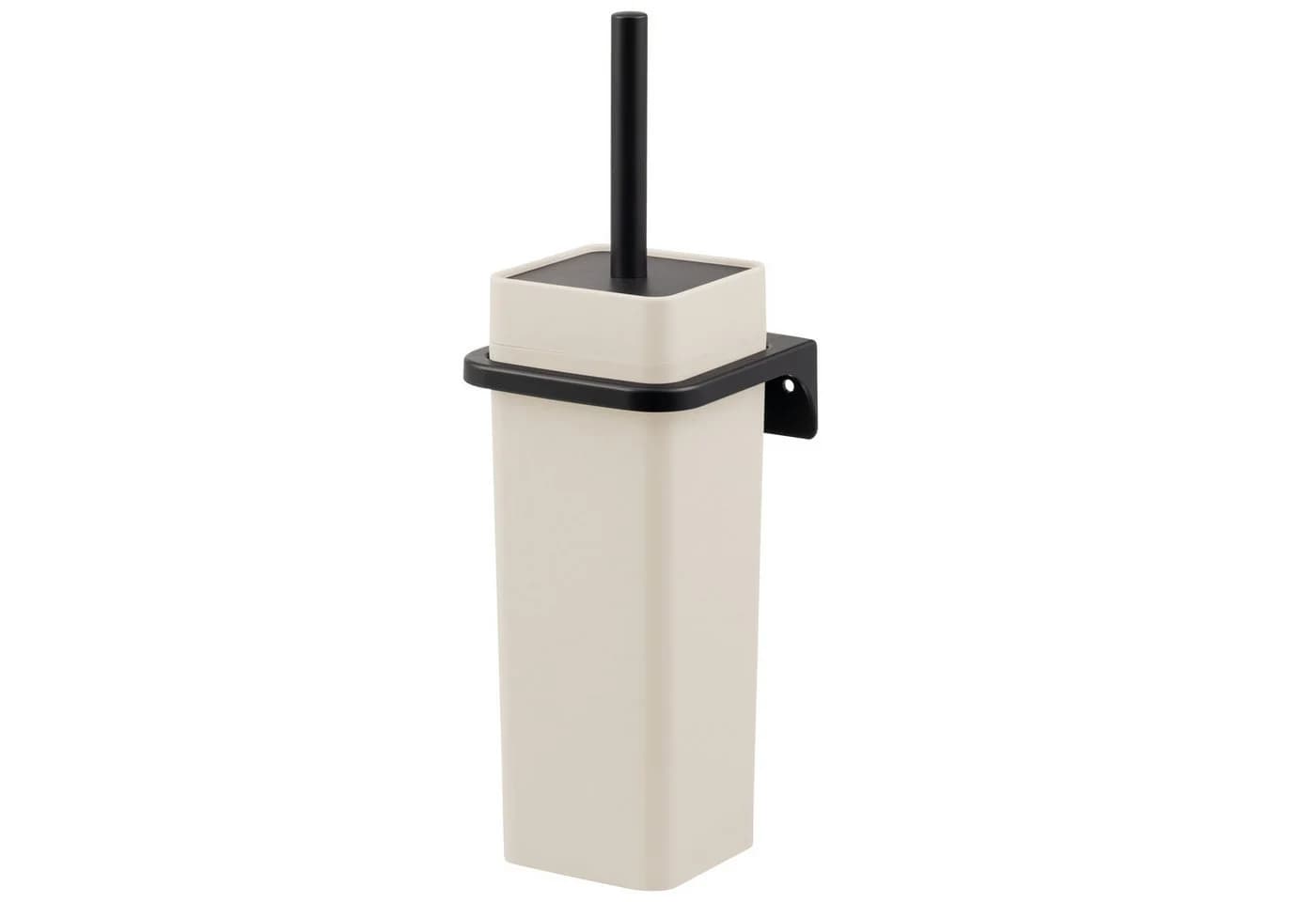 bremermann WC-Garnitur SAVONA Softtouch Schwarz/Beige mit Wandhalterung - Bild 2