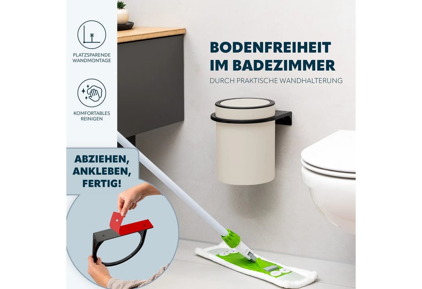 bremermann Kosmetikeimer SAVONA mit Wandhalterung 5,5 Liter Beige - Bild 3