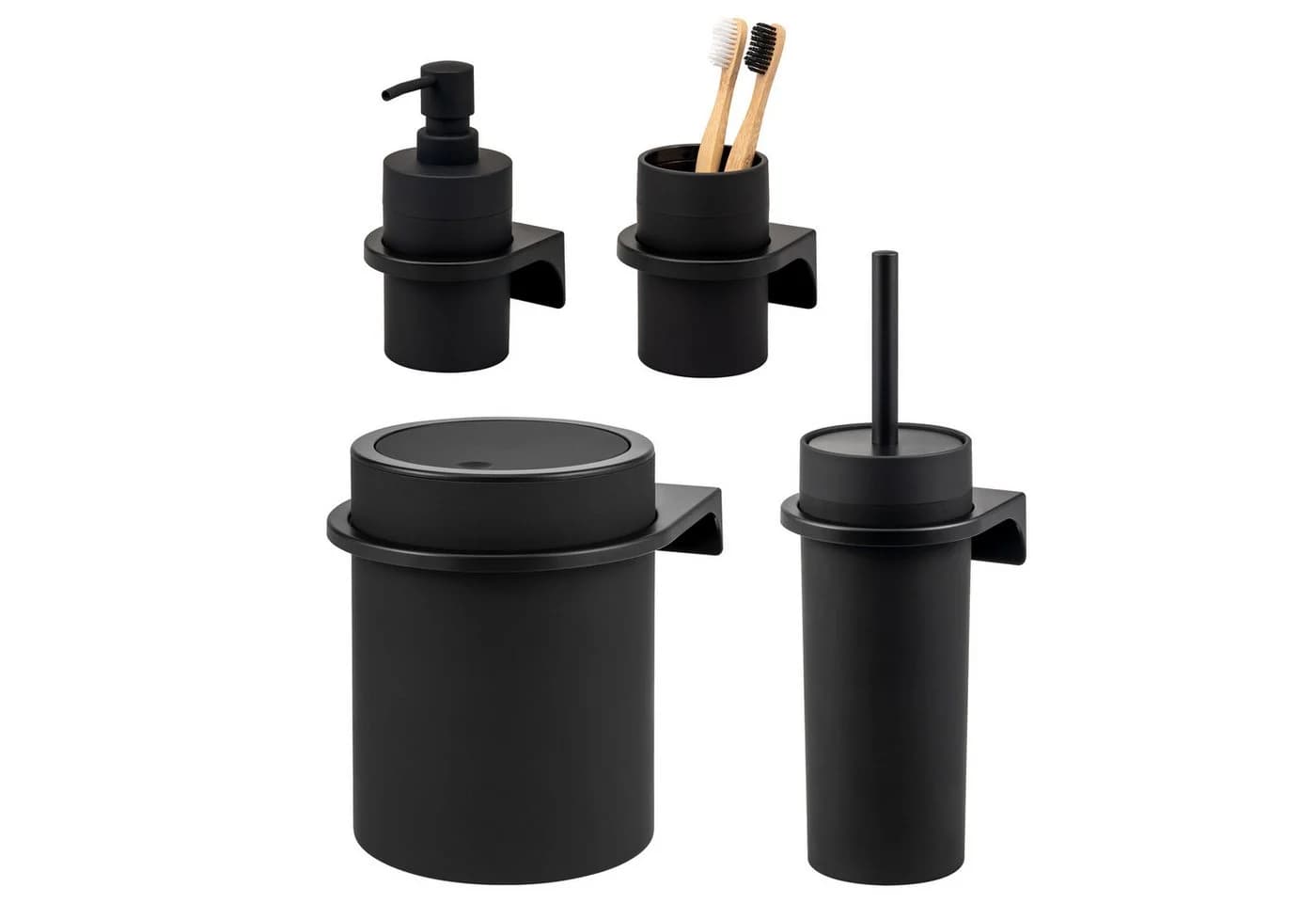 bremermann Badaccessoire-Set SAVONA 4tlg. Schwarz Soft-Touch - Bild 2