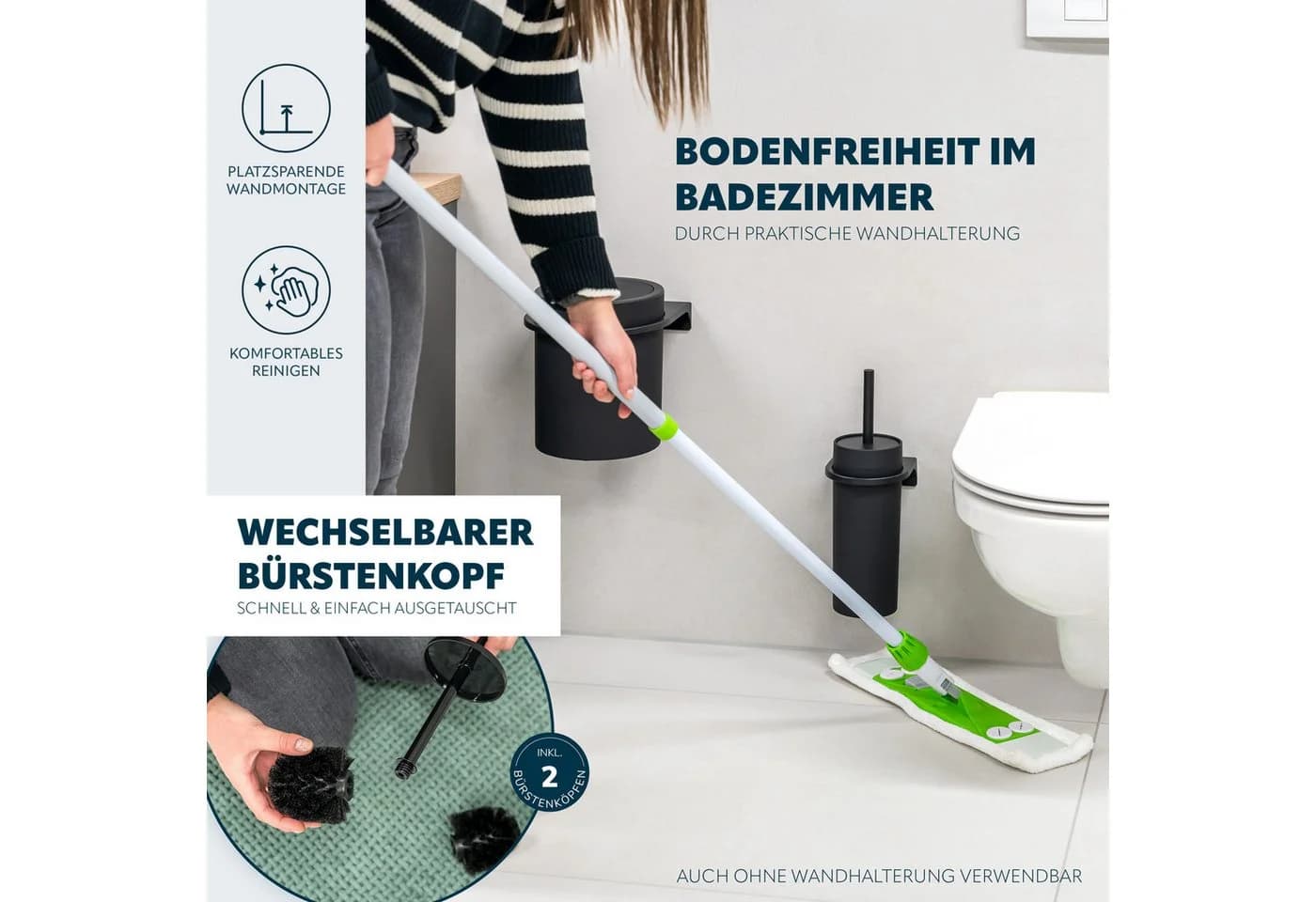 bremermann Badaccessoire-Set SAVONA 4tlg. Schwarz Soft-Touch - Bild 3