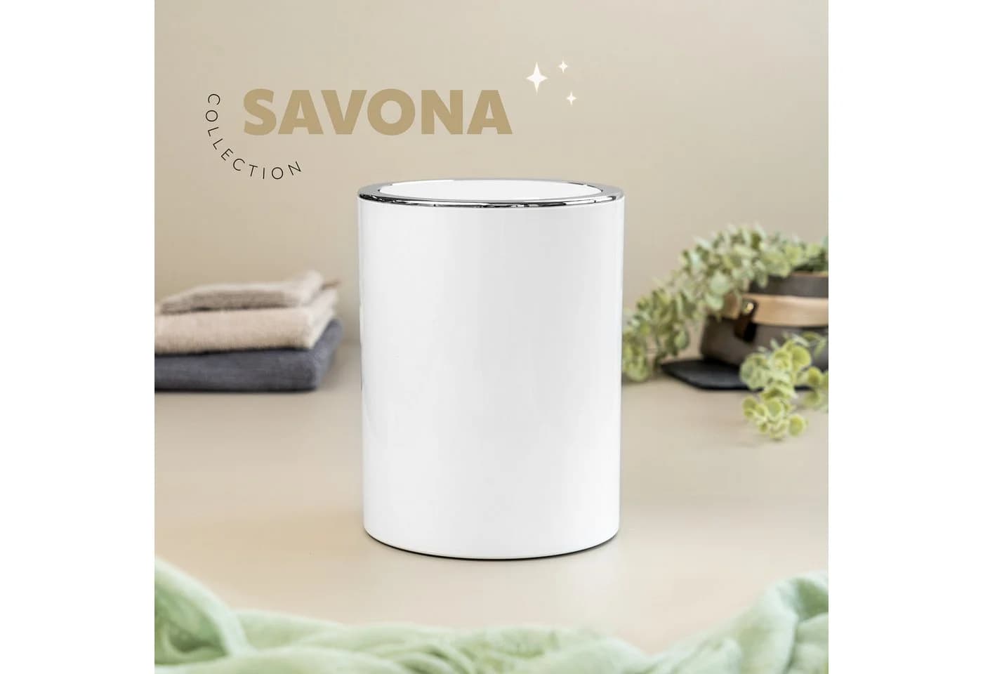 bremermann Kosmetikeimer SAVONA 5,5L Weiß Kunststoff mit Schwingdeckel - Bild 3