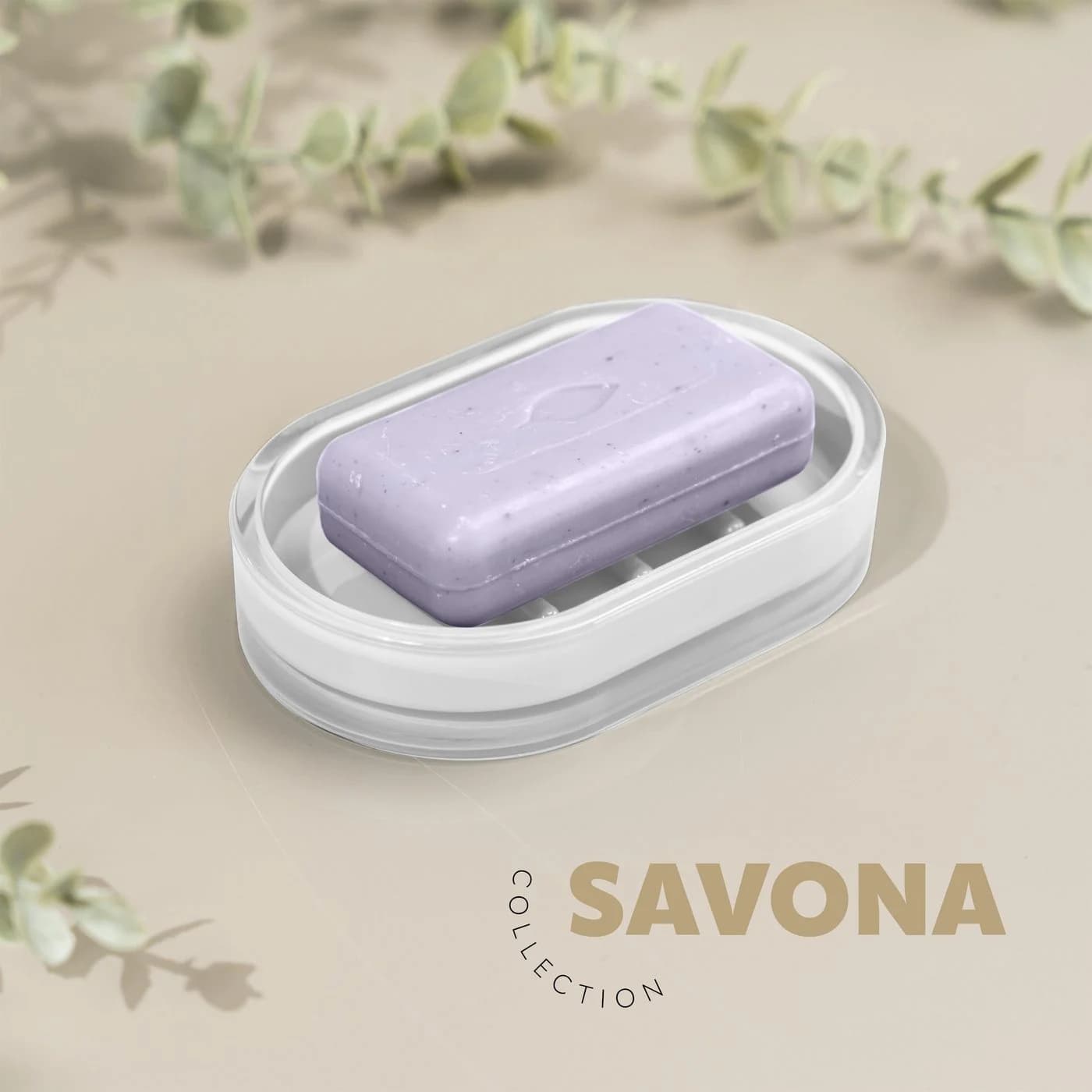 bremermann Seifenschale SAVONA Transparent/Weiß Kunststoff