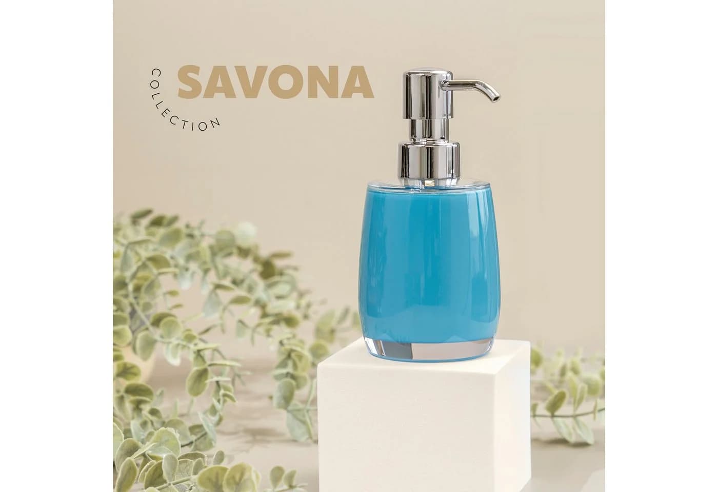 bremermann Seifenspender Bad-Serie SAVONA Blau Transparent