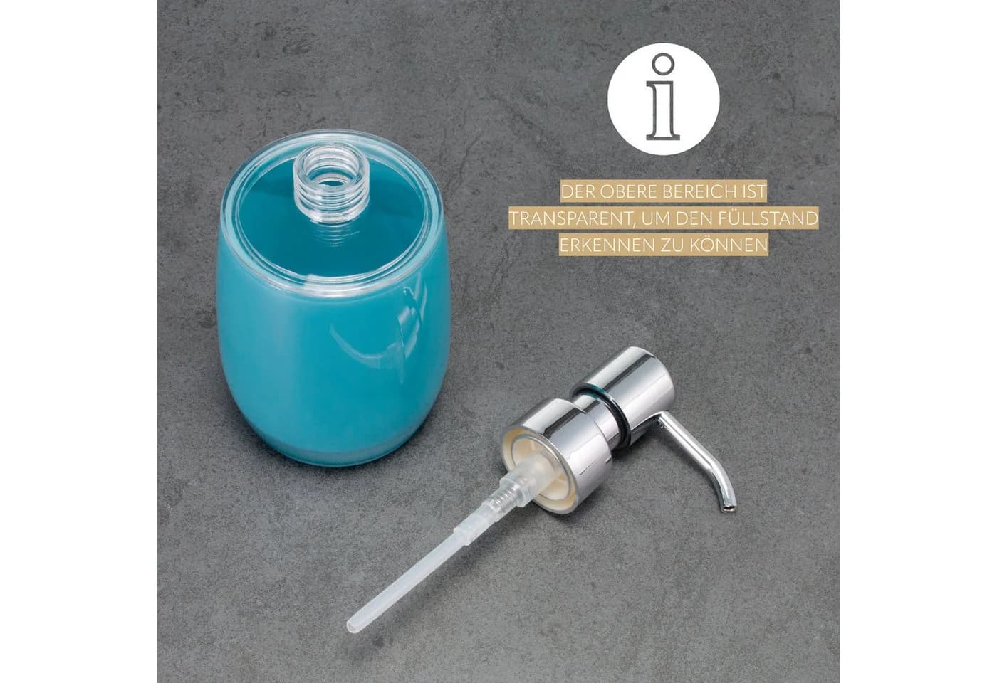 bremermann Seifenspender Bad-Serie SAVONA Blau Transparent - Bild 4