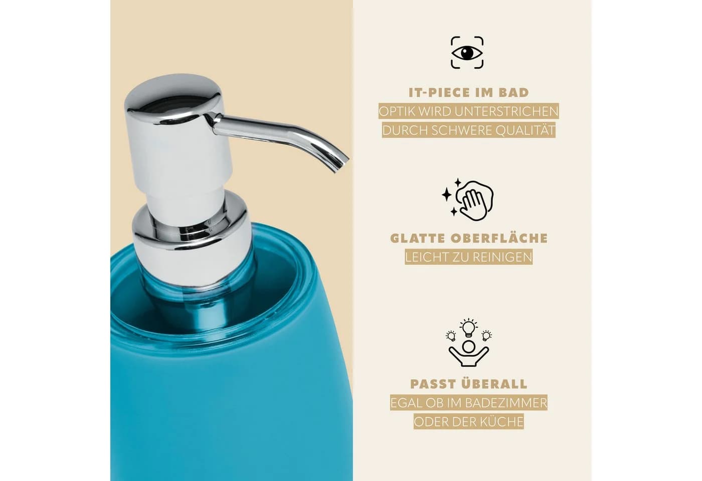 bremermann Seifenspender Bad-Serie SAVONA Blau Transparent - Bild 5