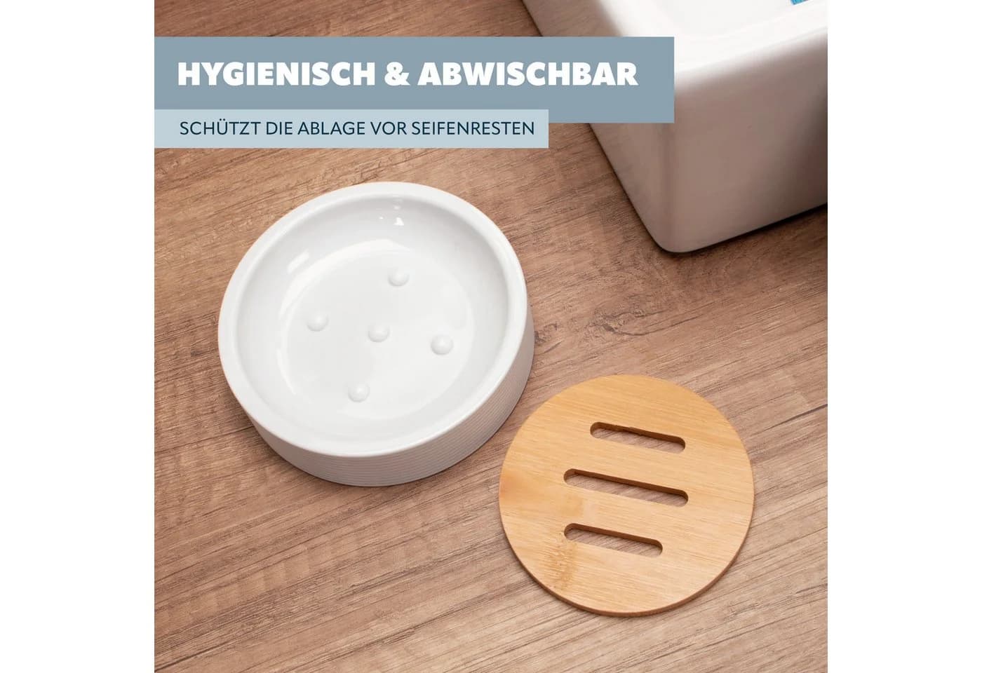 bremermann Seifenschale SEGNO Bambus Kunststoff Weiß - Bild 4