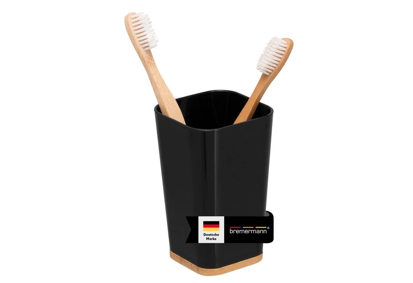 bremermann Zahnputzbecher CALVI Bambus & Kunststoff Schwarz - Bild 2