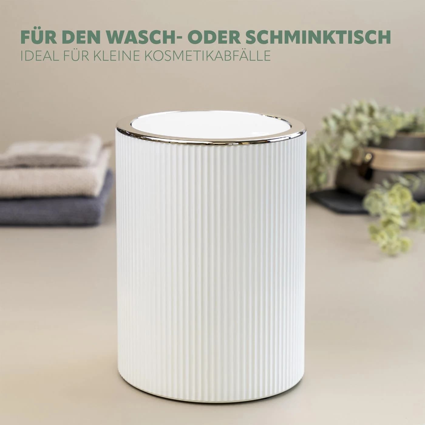 bremermann Kosmetikeimer GAVELLO Weiß mit Schwingdeckel - Bild 5