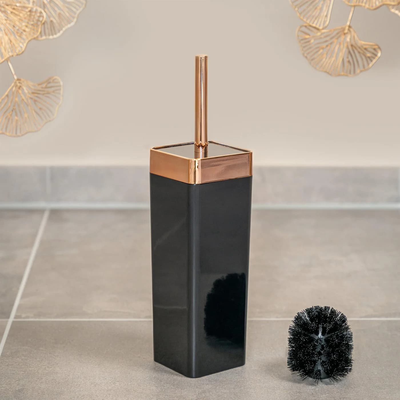 bremermann WC-Garnitur SAVONA Toilettenbürste Rosegold Kunststoff
