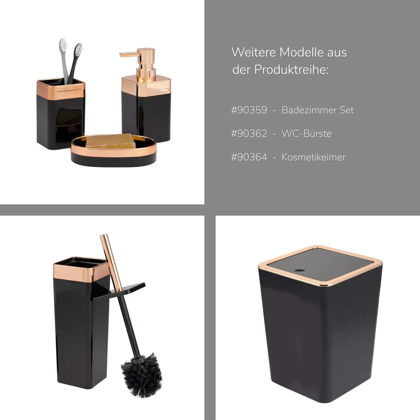 bremermann WC-Garnitur SAVONA Toilettenbürste Rosegold Kunststoff - Bild 5